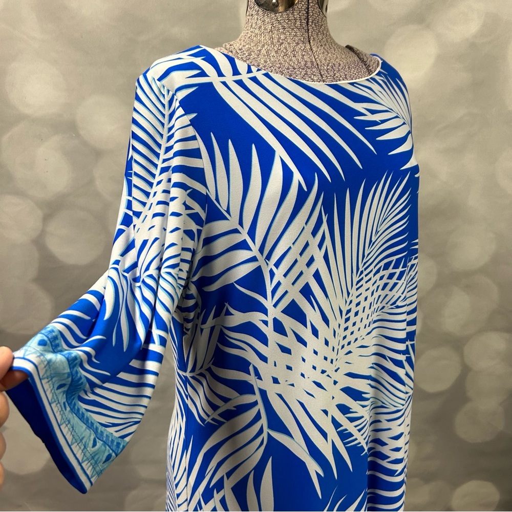 Studio One Blue and White Bateau Neck Resort Dress